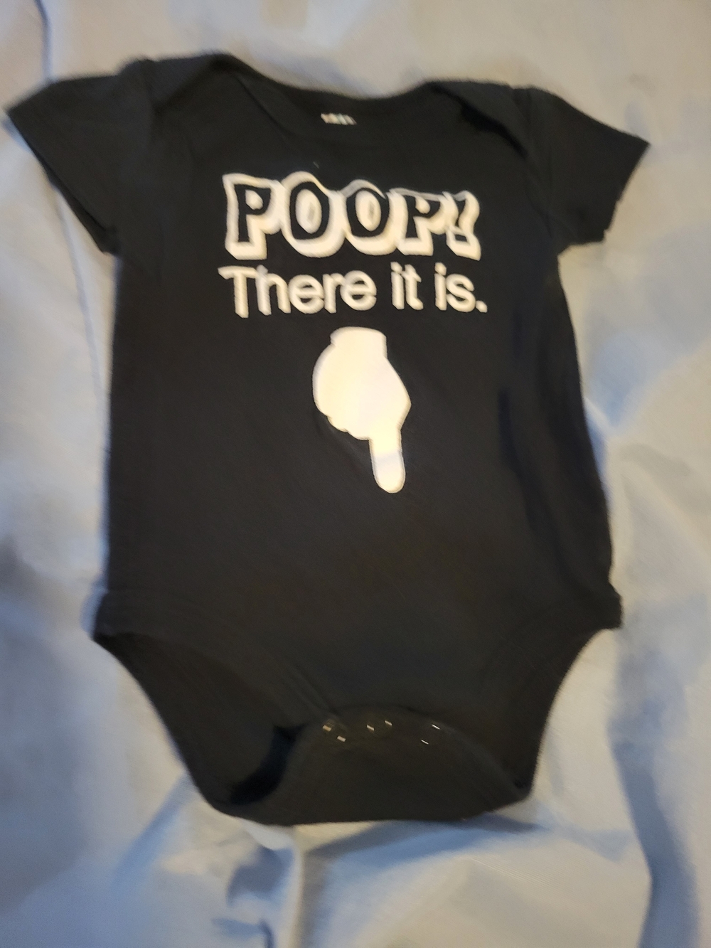Black Kids One-Piece Bodysuit with White Graphic